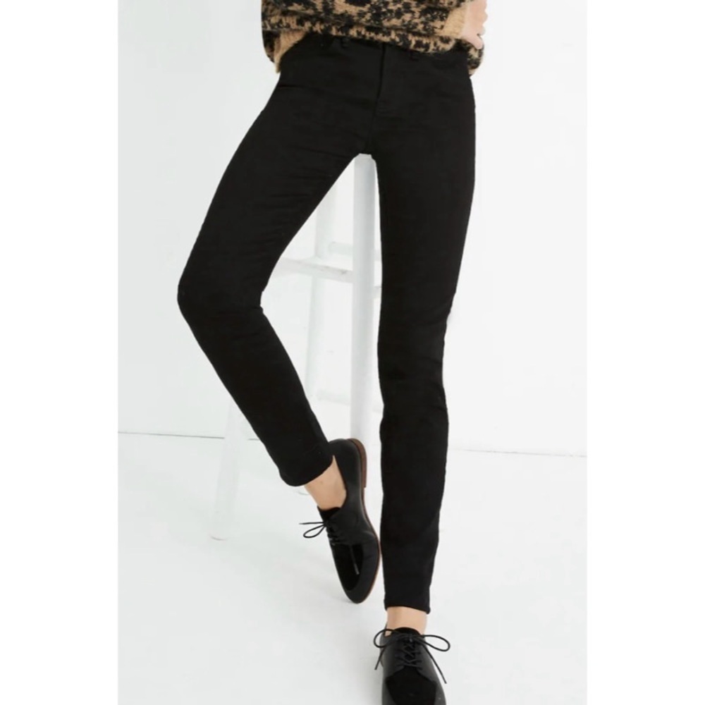 NEW MADEWELL 9” Mid-Rise Skinny Jeans: Velvet Tuxedo Stripe Edition